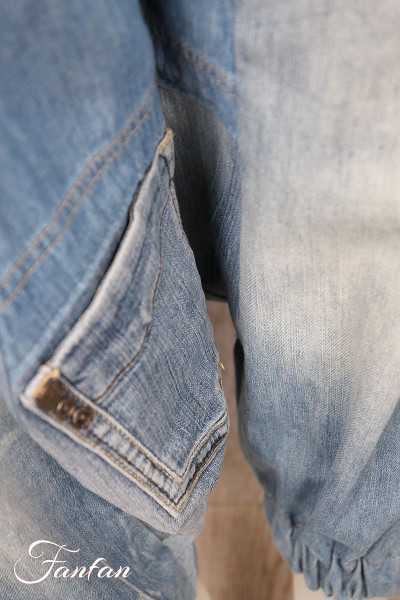 Créateur Sue Pantalon sarouel Patchwork jean's délavé