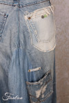 Créateur Sue Pantalon sarouel Patchwork jean's délavé