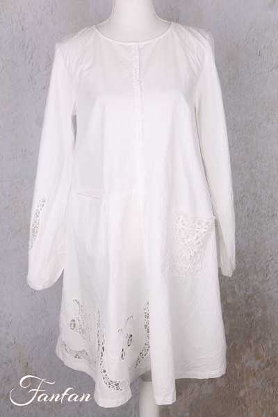 Ewa i walla Tunique 44192 Soli coton blanc brodé