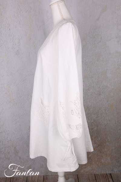 Ewa i walla Tunique 44192 Soli coton blanc brodé