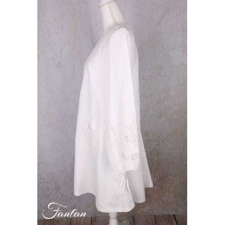 Ewa i walla Tunique 44192 Soli coton blanc brodé