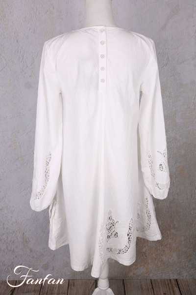 Ewa i walla Tunique 44192 Soli coton blanc brodé