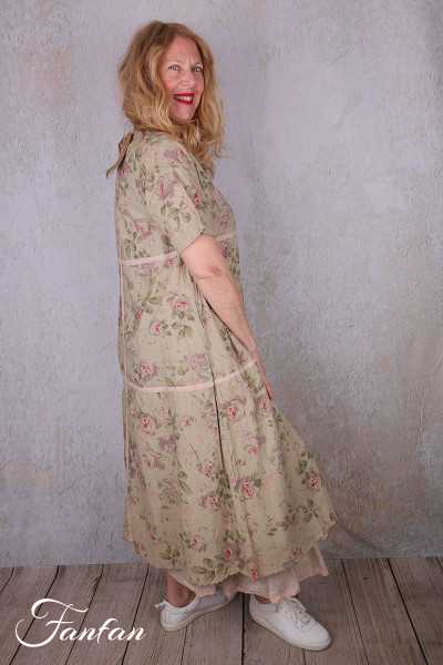 Les Ours Robe Sango Fleurs verveine coton