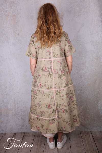 Les Ours Robe Sango Fleurs verveine coton