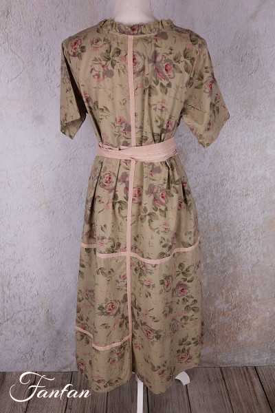 Les Ours Robe Sango Fleurs verveine coton