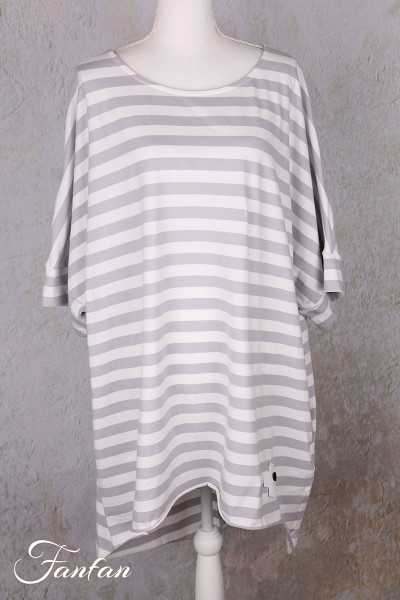 PLÜ-Plus la vie T-shirt ample rayé 5079 cement