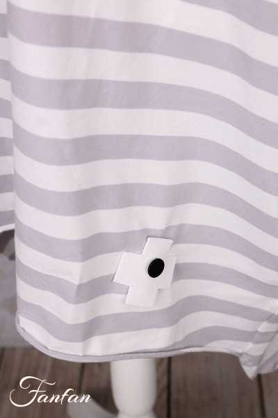 PLÜ-Plus la vie T-shirt ample rayé 5079 cement