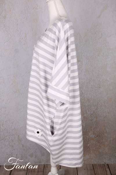 PLÜ-Plus la vie T-shirt ample rayé 5079 cement