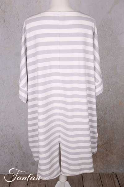 PLÜ-Plus la vie T-shirt ample rayé 5079 cement