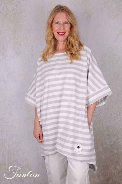 PLÜ-Plus la vie T-shirt ample rayé 5079 cement