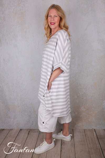 PLÜ-Plus la vie T-shirt ample rayé 5079 cement