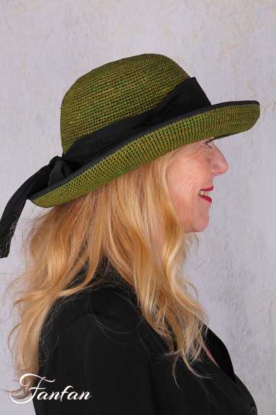 Rabarany Chapeau de soleil en raphia Vert Olive B9F