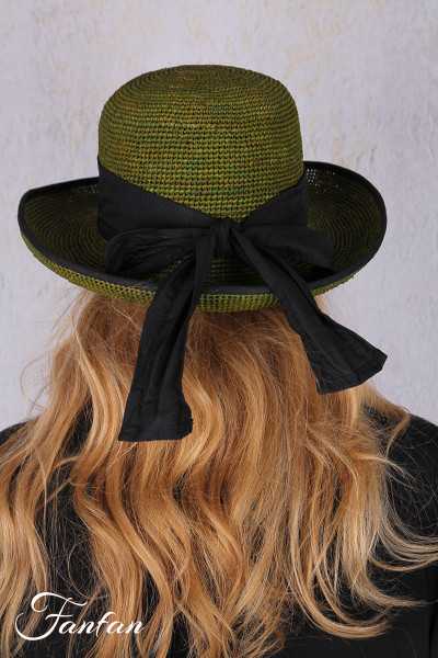 Rabarany Chapeau de soleil en raphia Vert Olive B9F