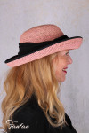 Rabarany Chapeau de soleil en raphia Rose B9F