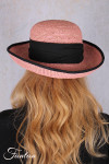 Rabarany Chapeau de soleil en raphia Rose B9F