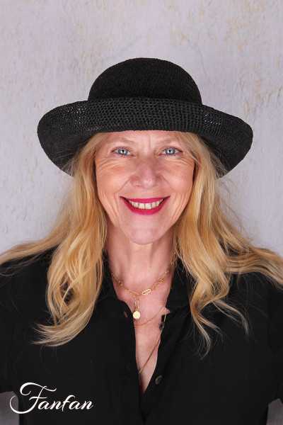 Rabarany Chapeau de soleil en raphia noir B9NU