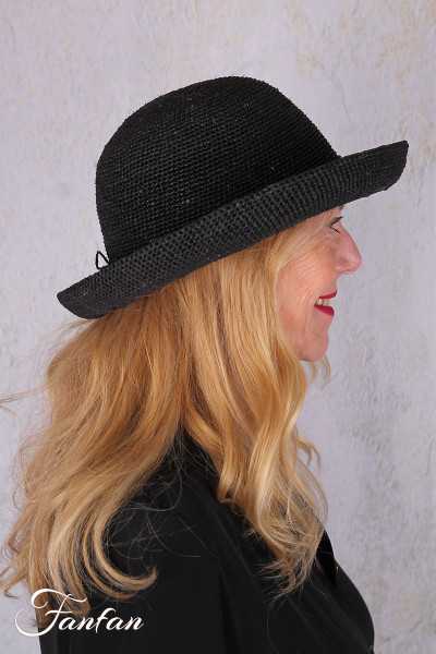 Rabarany Chapeau de soleil en raphia noir B9NU