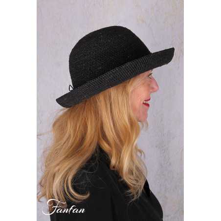 Rabarany Chapeau de soleil en raphia noir B9NU