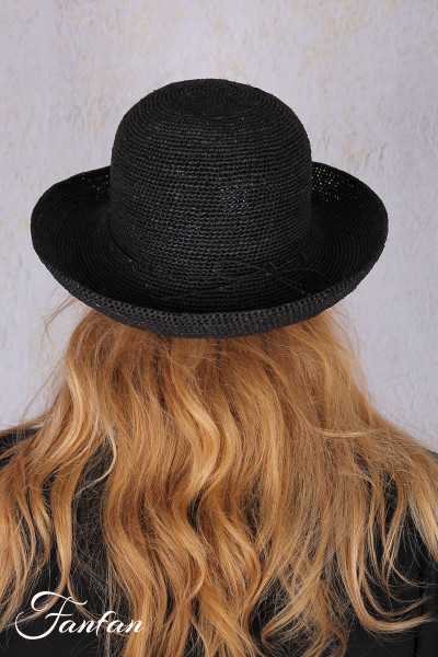 Rabarany Chapeau de soleil en raphia noir B9NU