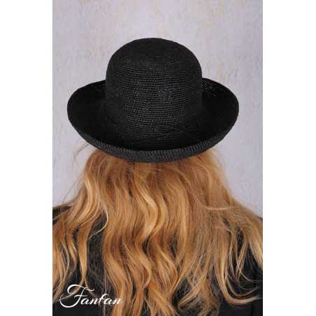 Rabarany Chapeau de soleil en raphia noir B9NU