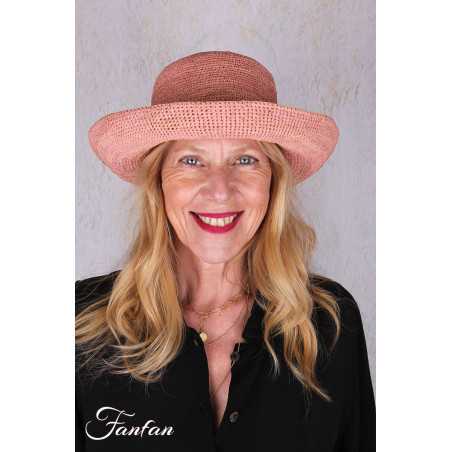 Rabarany Chapeau de soleil en raphia Rose B9NU