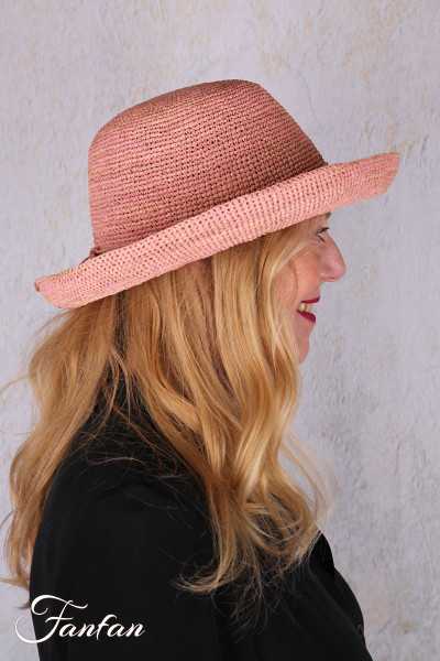 Rabarany Chapeau de soleil en raphia Rose B9NU