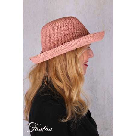 Rabarany Chapeau de soleil en raphia Rose B9NU