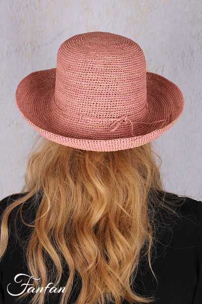 Rabarany Chapeau de soleil en raphia Rose B9NU