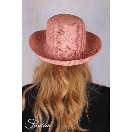 Rabarany Chapeau de soleil en raphia Rose B9NU