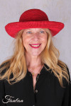 Rabarany Chapeau de soleil en raphia Rouge B9NU