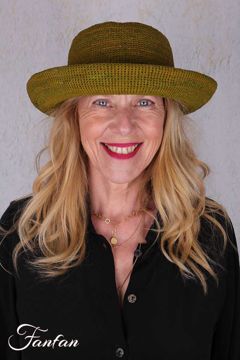 Rabarany Chapeau de soleil en raphia Vert Olive B9NU