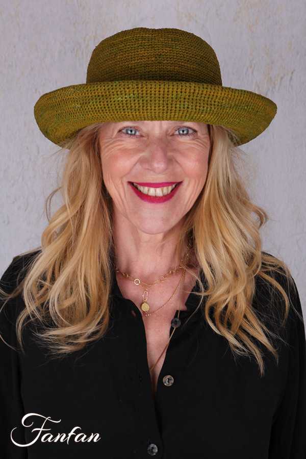 Rabarany Chapeau de soleil en raphia Vert Olive B9NU