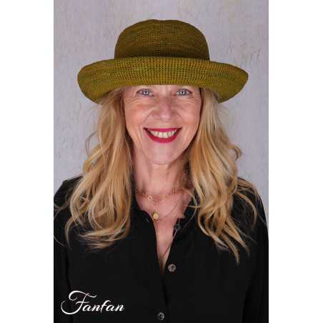 Rabarany Chapeau de soleil en raphia Vert Olive B9NU