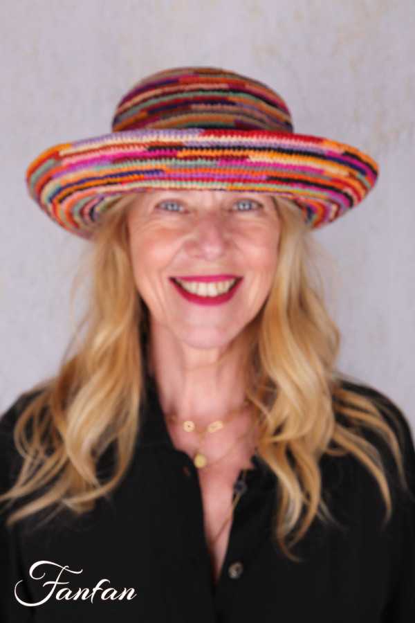 Rabarany Chapeau de soleil en raphia Multicolore B9NU