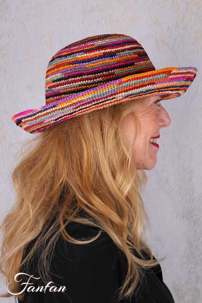Rabarany Chapeau de soleil en raphia Multicolore B9NU