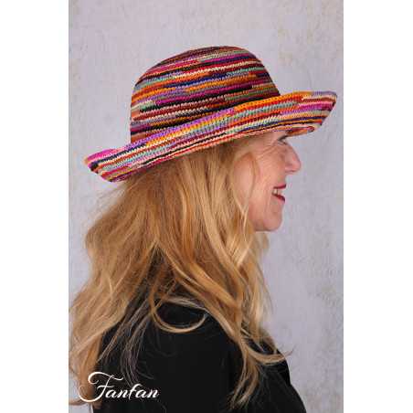 Rabarany Chapeau de soleil en raphia Multicolore B9NU
