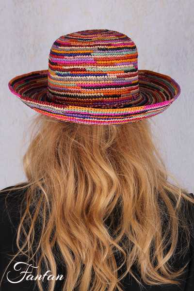 Rabarany Chapeau de soleil en raphia Multicolore B9NU