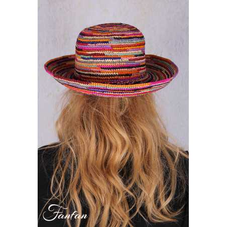 Rabarany Chapeau de soleil en raphia Multicolore B9NU