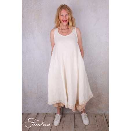 Les Ours Robe Calanga écru coton et lin