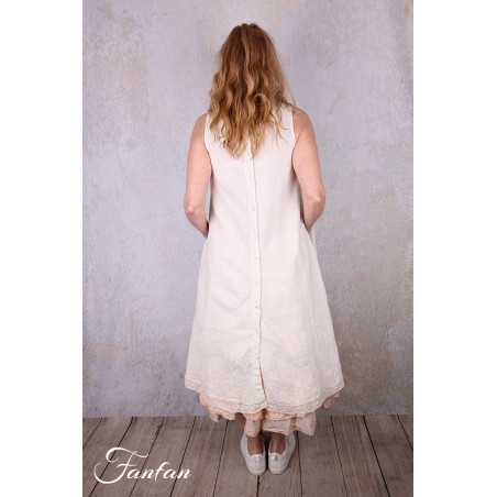 Les Ours Robe Calanga écru coton et lin