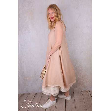 Les Ours Robe Calanga Blush coton et lin