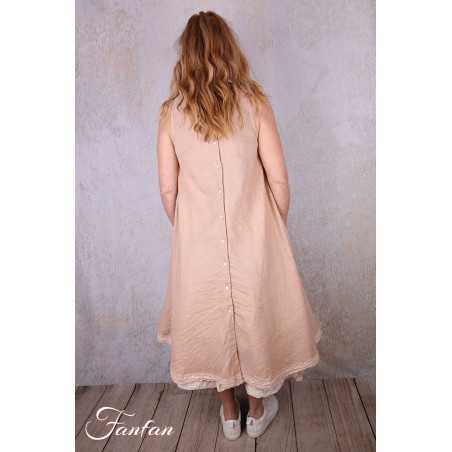 Les Ours Robe Calanga Blush coton et lin