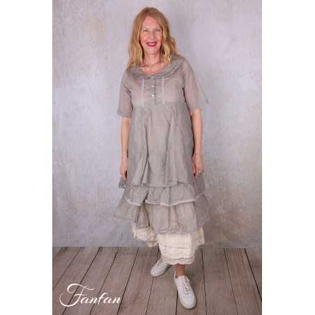 Les Ours Robe Yanaelle perle organza de coton