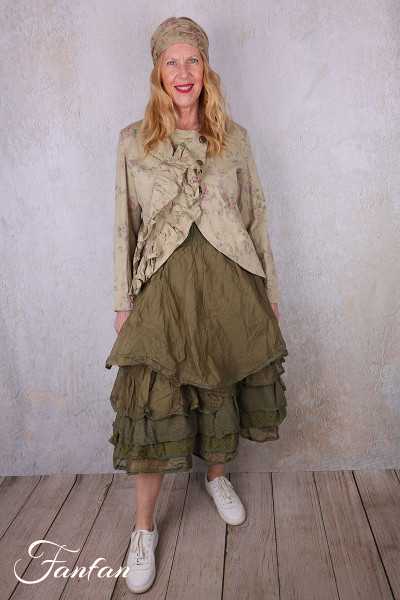 Les Ours Veste Anethi Fleurs verveine en popeline