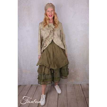 Les Ours Veste Anethi Fleurs verveine en popeline