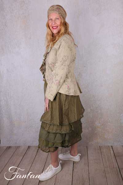 Les Ours Veste Anethi Fleurs verveine en popeline