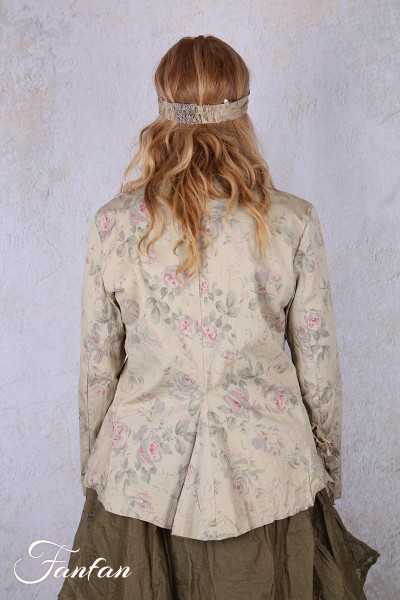 Les Ours Veste Anethi Fleurs verveine en popeline