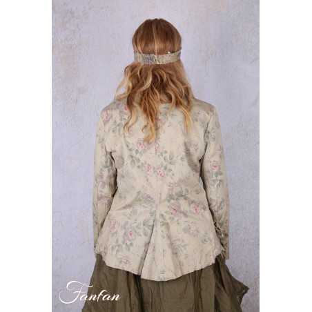 Les Ours Veste Anethi Fleurs verveine en popeline