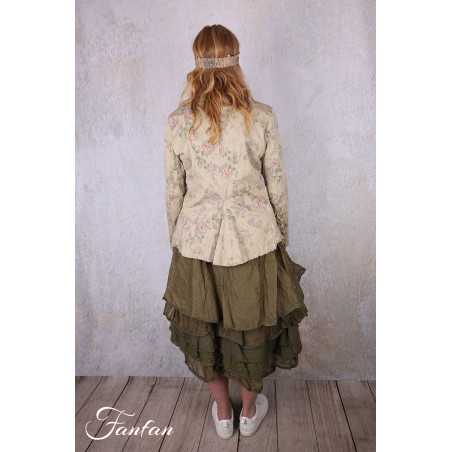 Les Ours Veste Anethi Fleurs verveine en popeline