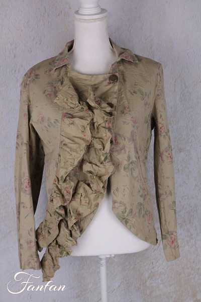 Les Ours Veste Anethi Fleurs verveine en popeline